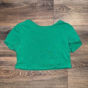 green cropped tee h&m